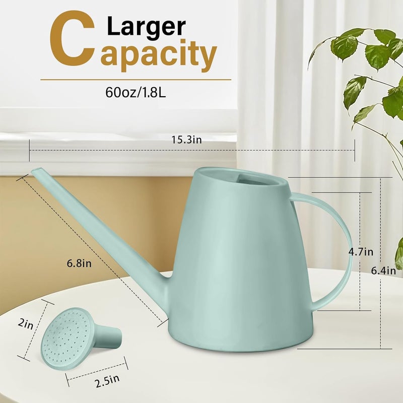 VKPLITE Plant Watering Can - Plastic Indoor and Outdoor - 1/2 Gallon - Green - Image 2